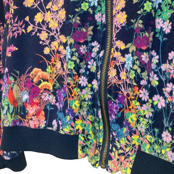Merona Womens Floral Zip-Up Jacket Size Large Unique Wildflowers Cottagecore - Picture 6 of 8